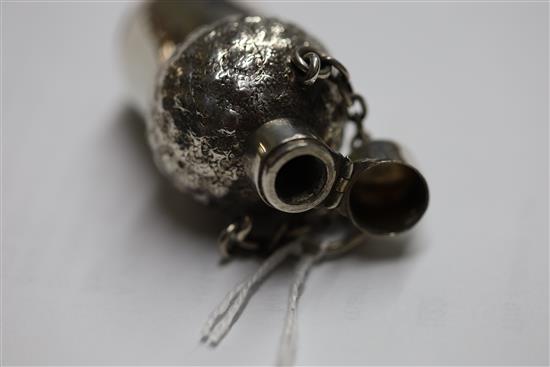 A Victorian novelty silver scent flask/vinaigrette, modelled as an acorn, by Sampson Mordan & Co,